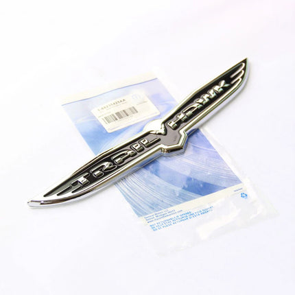 8.5" Trailhawk Emblem Badge – Replacement Badge for Jeep Trailhawk (Black Red / Chrome Black)