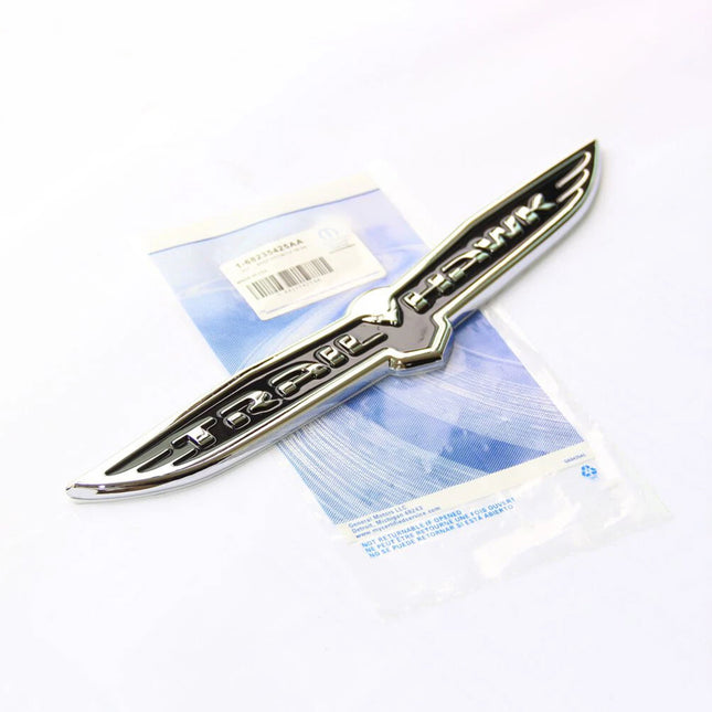 8.5" Trailhawk Emblem Badge – Replacement Badge for Jeep Trailhawk (Black Red / Chrome Black)