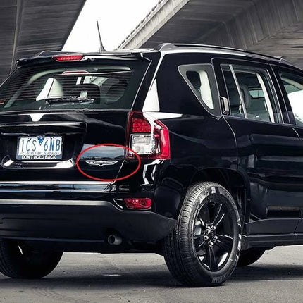 8.5" Trailhawk Emblem Badge – Replacement Badge for Jeep Trailhawk (Black Red / Chrome Black)