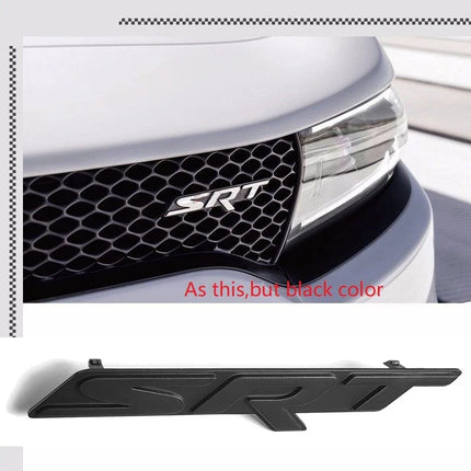 SRT & Hellcat Grille Emblem Badge Set Fits Dodge Challenger Charger - Chrome/Black