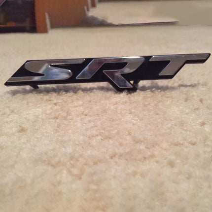 SRT & Hellcat Grille Emblem Badge Set Fits Dodge Challenger Charger - Chrome/Black