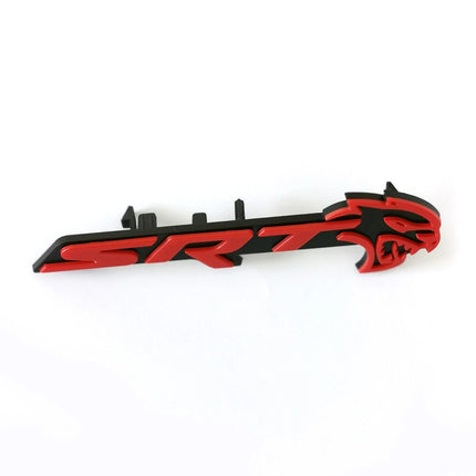 SRT Hellcat Front Grille Emblem Badge for 2018–2023 Dodge Challenger - Black/Red/Chrome