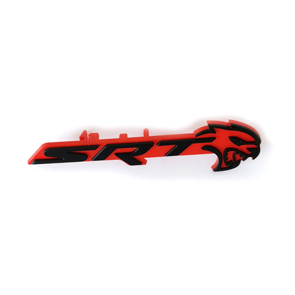 SRT Hellcat Front Grille Emblem Badge for 2018–2023 Dodge Challenger - Black/Red/Chrome