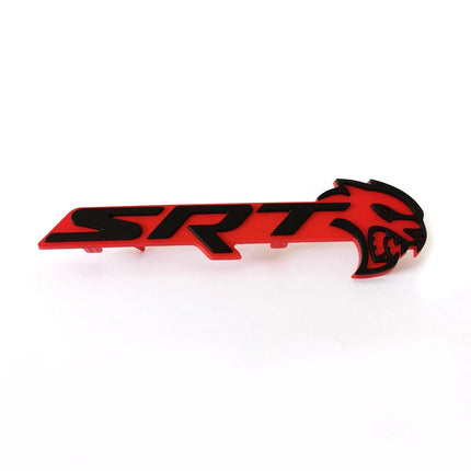 SRT Hellcat Front Grille Emblem Badge for 2018–2023 Dodge Challenger - Black/Red/Chrome