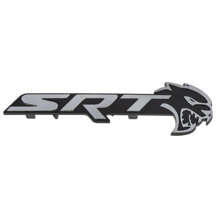 SRT Hellcat Front Grille Emblem Badge for 2018–2023 Dodge Challenger - Black/Red/Chrome