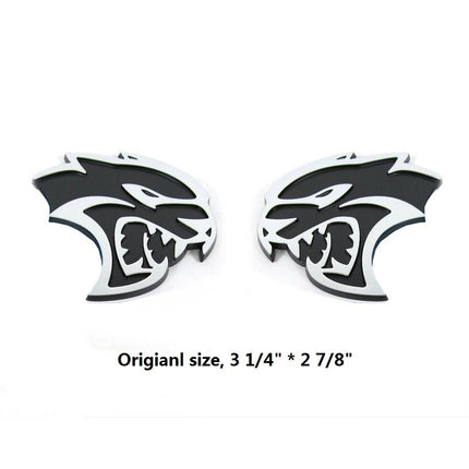 Hellcat Side Emblem Badge Set for Dodge Challenger & Charger - Black/Red/Chrome
