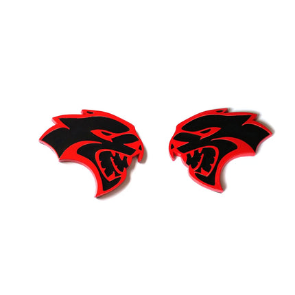 Hellcat Side Emblem Badge Set for Dodge Challenger & Charger - Black/Red/Chrome