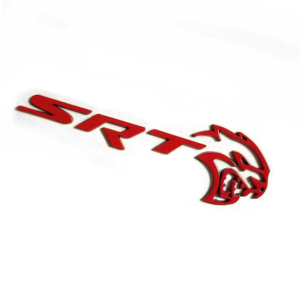 Hollow Hellcat SRT Grille Emblem Badge for Dodge Challenger & Charger - Black/Red/Chrome