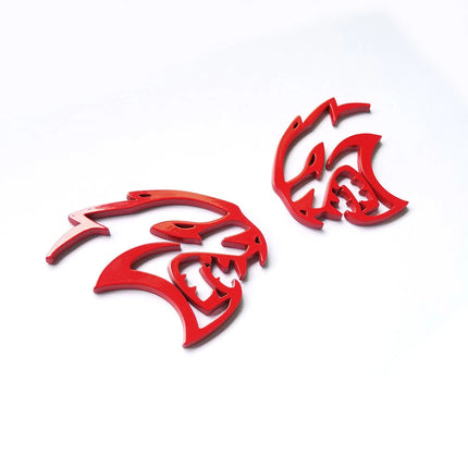 2Pack Hollow Hellcat Emblems for Dodge SRT Badge 68269896AA (Black/Red/Chrome)