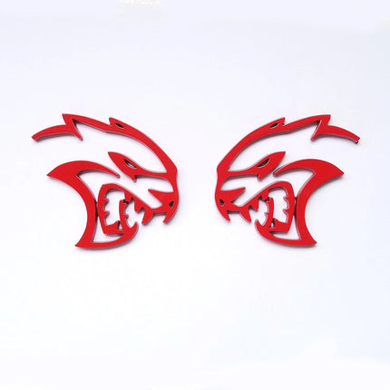 2Pack Hollow Hellcat Emblems for Dodge SRT Badge 68269896AA (Black/Red/Chrome)