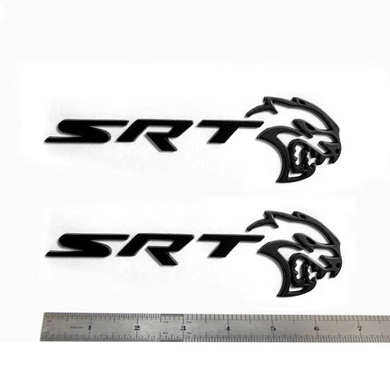 2Pack Hollow Hellcat SRT Emblems for Dodge Badge (Black/Red/Chrome)