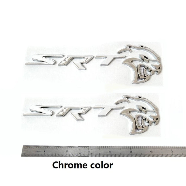 2Pack Hollow Hellcat SRT Emblems for Dodge Badge (Black/Red/Chrome)
