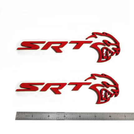 2Pack Hollow Hellcat SRT Emblems for Dodge Badge (Black/Red/Chrome)