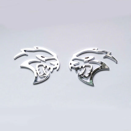 2Pack Hollow Hellcat Emblems for Dodge SRT Badge 68269896AA (Black/Red/Chrome)