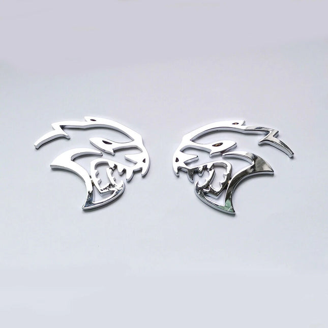 2Pack Hollow Hellcat Emblems for Dodge SRT Badge 68269896AA (Black/Red/Chrome)