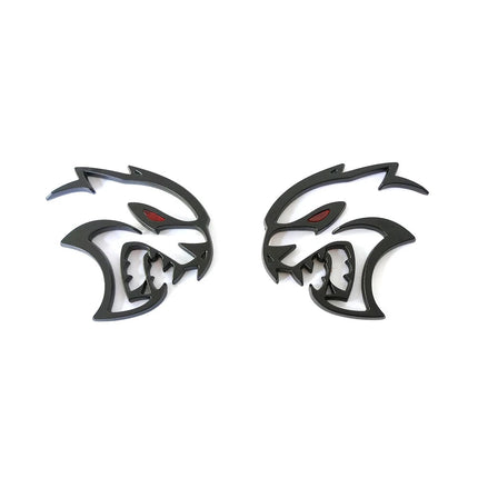 2Pack Redeye Hellcat Badge Emblems for Dodge Challenger SRT 68394607AB (Black/Chrome)
