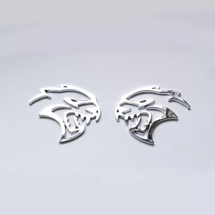 2Pack Redeye Hellcat Badge Emblems for Dodge Challenger SRT 68394607AB (Black/Chrome)