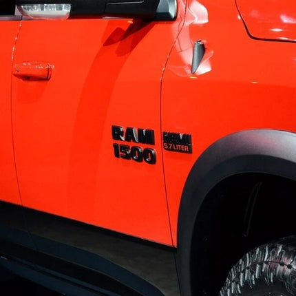 3D Side Badges Emblem Set for 2015-2018 RAM 1500 68247897AA (Black/Chrome/Red)