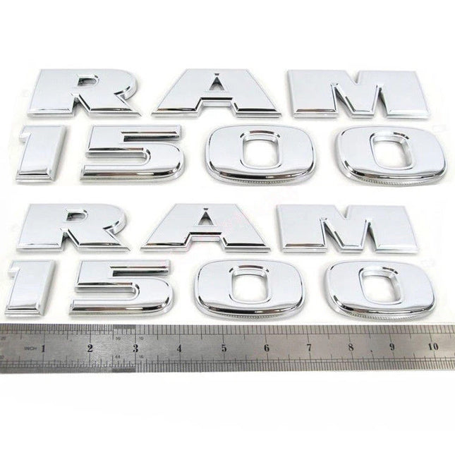 3D Side Badges Emblem Set for 2015-2018 RAM 1500 68247897AA (Black/Chrome/Red)