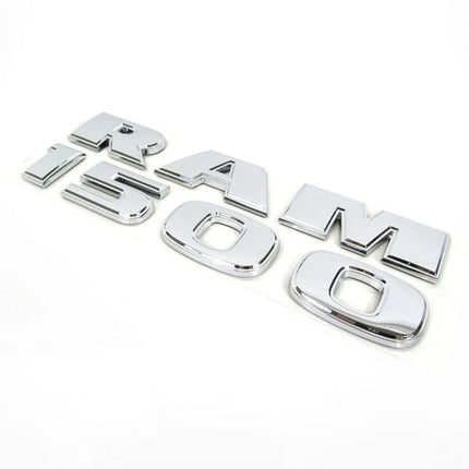 3D Side Badges Emblem Set for 2015-2018 RAM 1500 68247897AA (Black/Chrome/Red)