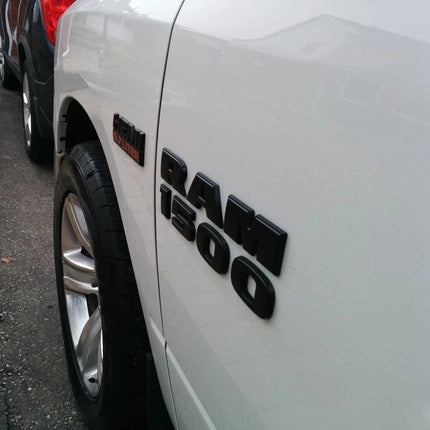 4X4 Emblem Set for RAM 1500 68247897AA 3D Raised Letter Badges 3Pack (Chrome / Black Red)