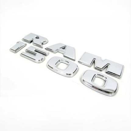 3Pack Emblems for RAM 1500 4X4 Letters 3D Badges Genuine Chrome / Black Red