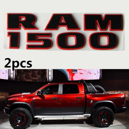 3Pack Emblems for RAM 1500 4X4 Letters 3D Badges Genuine Chrome / Black Red