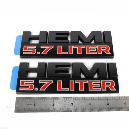Emblem Set for RAM 1500 4X4 5.7 Liter HEMI Grille Tailgate Badges Black (Ram Head / Skull-themed)