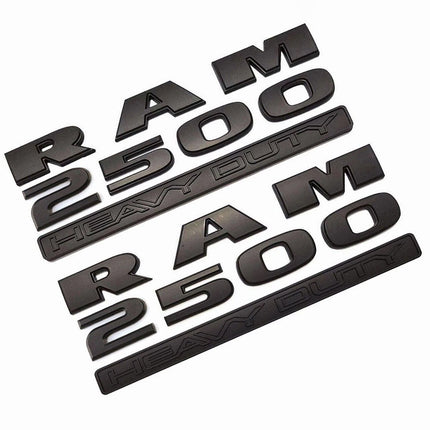 Heavy Duty Emblem Badge Set for RAM 2500 Replacement with 4x4 Optional - Black/Red (2Pack/3Pack)