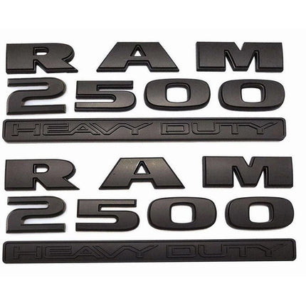 Heavy Duty Emblem Badge Set for RAM 2500 Replacement with 4x4 Optional - Black/Red (2Pack/3Pack)