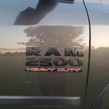 Heavy Duty Emblem Badge Set for RAM 2500 Replacement with 4x4 Optional - Black/Red (2Pack/3Pack)