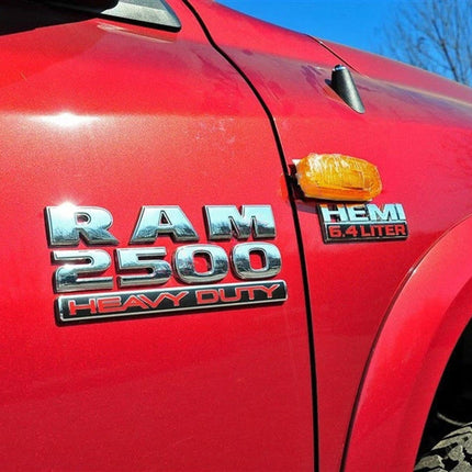 Heavy Duty Emblem Badge Set for RAM 2500 Replacement with 4x4 Optional - Black/Red (2Pack/3Pack)
