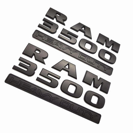 Heavy Duty Emblem Kit for RAM 3500 with 4x4 Optional Badge Replacement - Black/Red (2Pack/3Pack)
