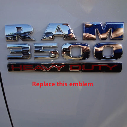 Heavy Duty Emblem Kit for RAM 3500 with 4x4 Optional Badge Replacement - Black/Red (2Pack/3Pack)