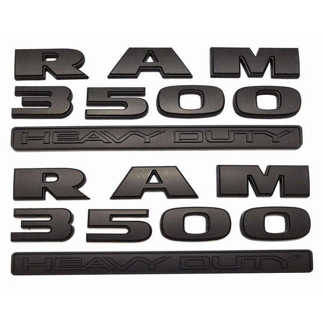 Heavy Duty Emblem Kit for RAM 3500 with 4x4 Optional Badge Replacement - Black/Red (2Pack/3Pack)
