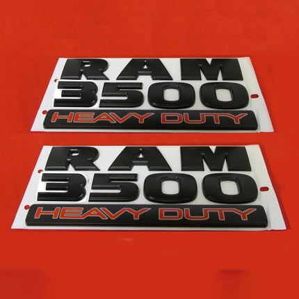 Heavy Duty Emblem Kit for RAM 3500 with 4x4 Optional Badge Replacement - Black/Red (2Pack/3Pack)