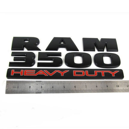 Heavy Duty Emblem Kit for RAM 3500 with 4x4 Optional Badge Replacement - Black/Red (2Pack/3Pack)
