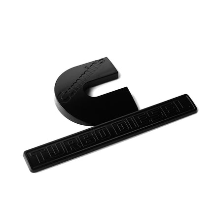 Cummins Turbo Diesel Emblem Badge Fits Ram 2500/3500 3D Replacement (Black/Red/Chrome)