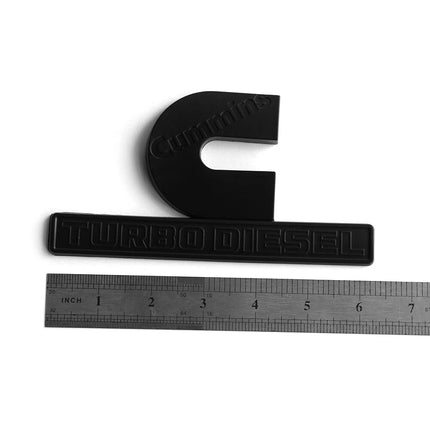 Cummins Turbo Diesel Emblem Badge Fits Ram 2500/3500 3D Replacement (Black/Red/Chrome)