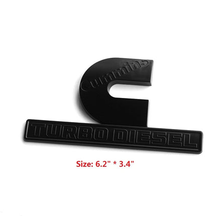 Cummins Turbo Diesel Emblem Badge Fits Ram 2500/3500 3D Replacement (Black/Red/Chrome)