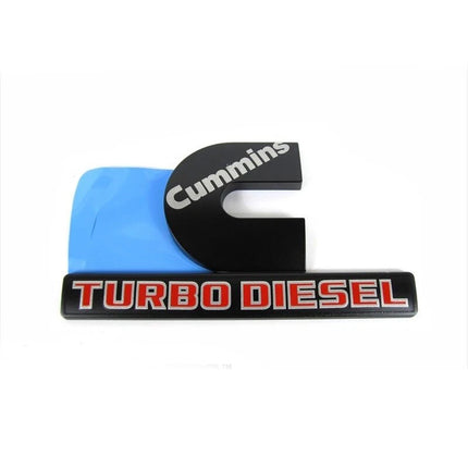 Cummins Turbo Diesel Emblem Badge Fits Ram 2500/3500 3D Replacement (Black/Red/Chrome)