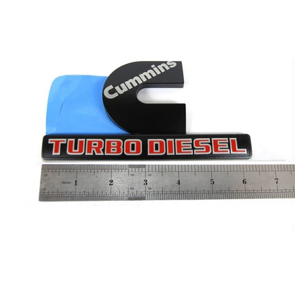 Cummins Turbo Diesel Emblem Badge Fits Ram 2500/3500 3D Replacement (Black/Red/Chrome)