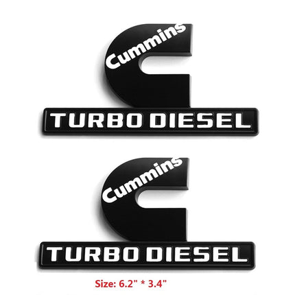 Cummins Turbo Diesel Emblem Badge Fits Ram 2500/3500 3D Replacement (Black/Red/Chrome)