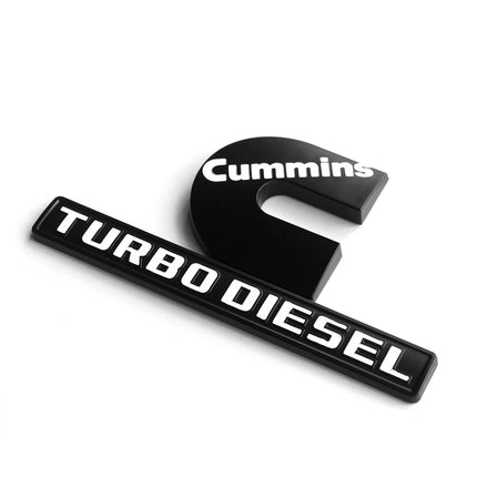 Cummins Turbo Diesel Emblem Badge Fits Ram 2500/3500 3D Replacement (Black/Red/Chrome)