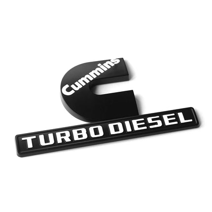 Cummins Turbo Diesel Emblem Badge Fits Ram 2500/3500 3D Replacement (Black/Red/Chrome)