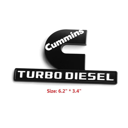 Cummins Turbo Diesel Emblem Badge Fits Ram 2500/3500 3D Replacement (Black/Red/Chrome)