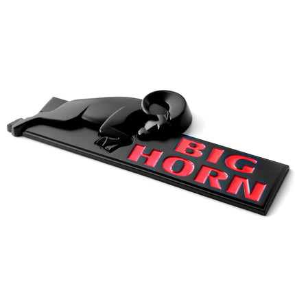 Premium 3D Bighorn Emblem Raised Letters Badge for RAM 1500/2500 (Black/Red/Chrome)