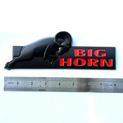 Premium 3D Bighorn Emblem Raised Letters Badge for RAM 1500/2500 (Black/Red/Chrome)