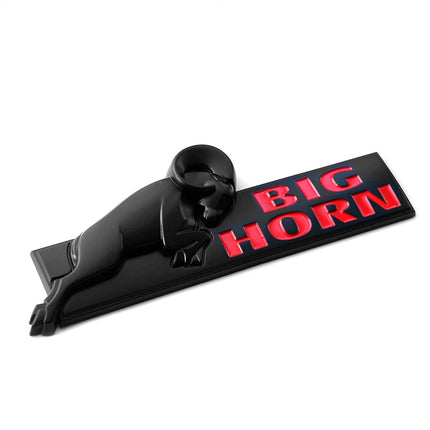 Premium 3D Bighorn Emblem Raised Letters Badge for RAM 1500/2500 (Black/Red/Chrome)