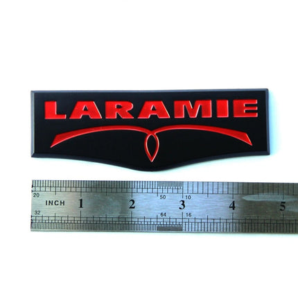 Laramie Tailgate Emblem Badge Fits Ram 1500/2500/3500 3D Replacement (Black/Red/Chrome)
